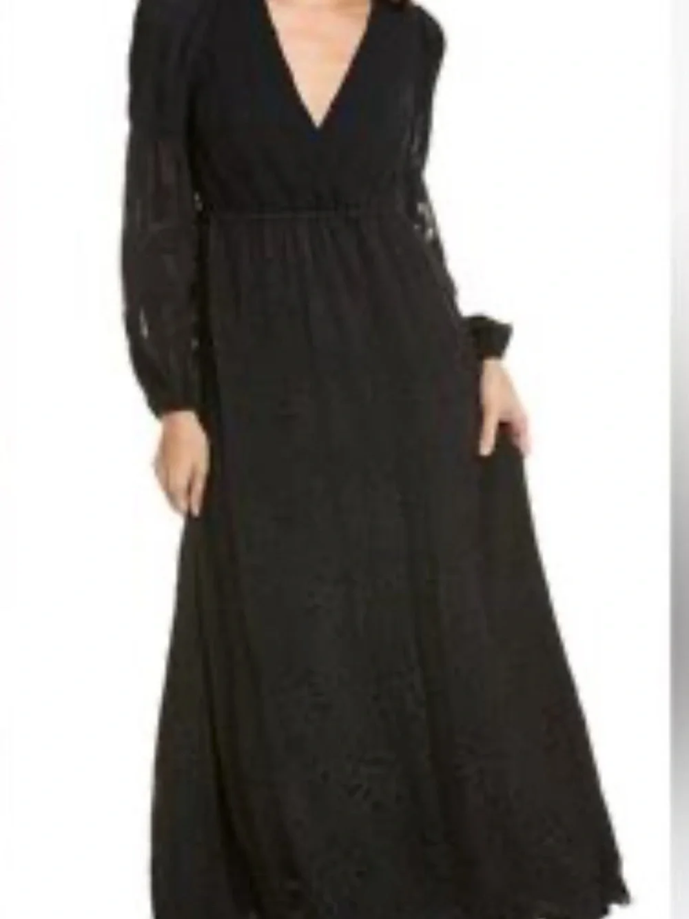 🆕#279~LoveShackFancy Lexia Black Sheer Long Sleeve Maxi Dress,size XS - Picture 3 of 8